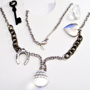 Express Link Chain Necklace Silver Tone Vintage 36" Long